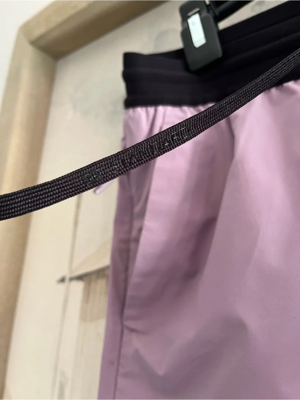 BR Men’s Light Lavender Drawstring Waist Shorts with Black Waistband